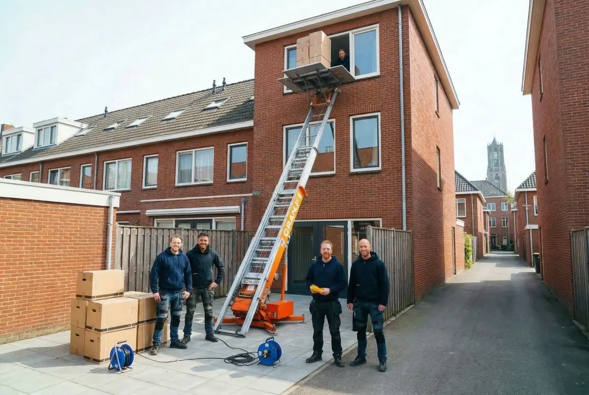 Ladderlift huren Utrecht verhuisdozen