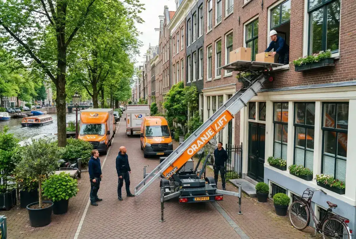 Ladderlift geplaatst bij appartement