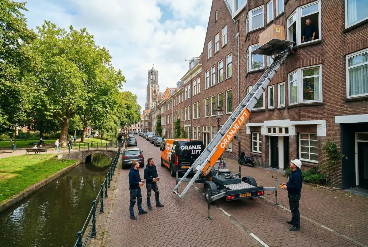 Team aan het werk met ladderlift Nederland